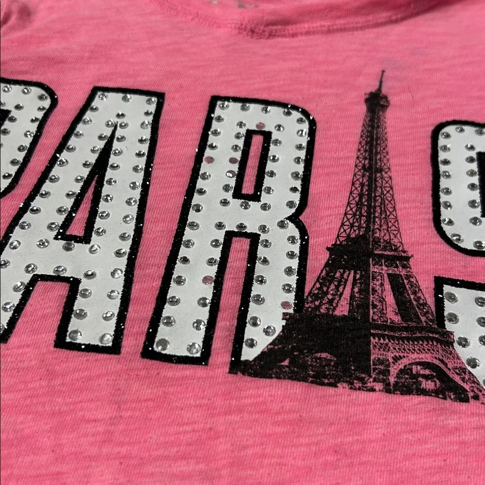 Justice Pink Long Sleeve Tee with Paris Design